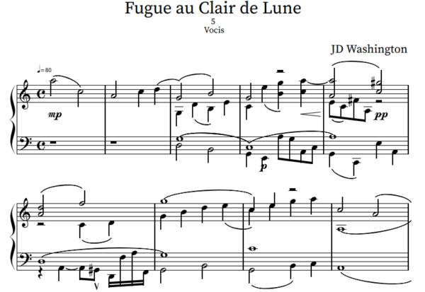 Fugue Au Clair De Lune, Page I - JDW